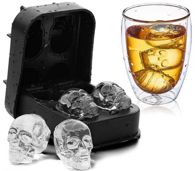 Fashion style ice cube tray FDA silicone ice molds skull ice mold