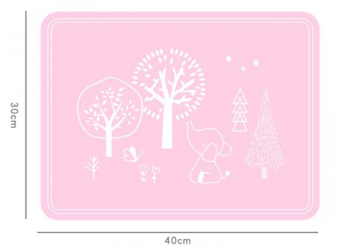 Square Silicone Kids Product Mat , Silicone Placemat Plate Rollable