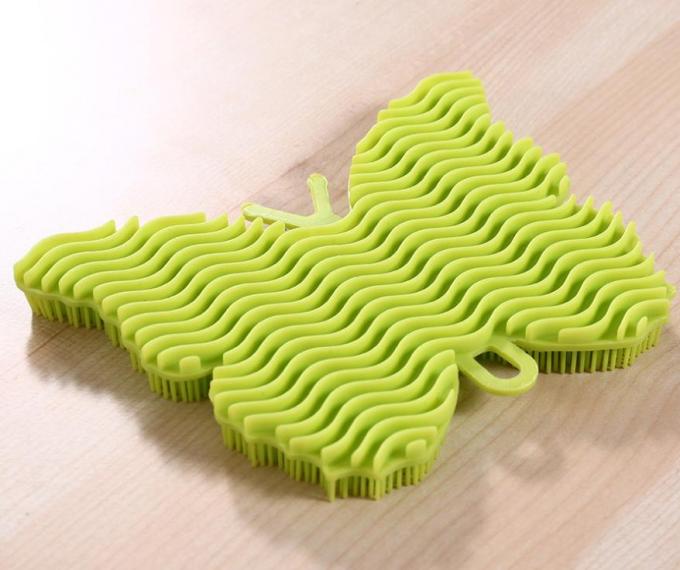 Butter-fly shape Food Grade Silicone Washing Brush  for Cleaning dishes and fruit