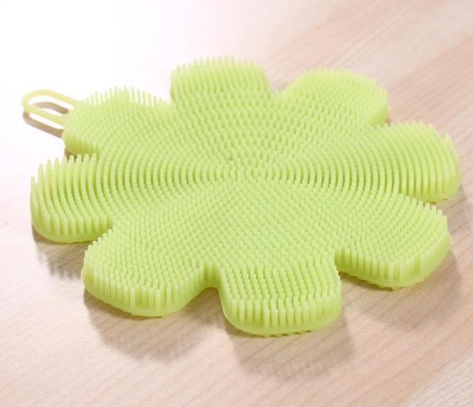 Flower shape Food Grade Silicone Washing Brush sponge  for Cleaning dishes and fruit