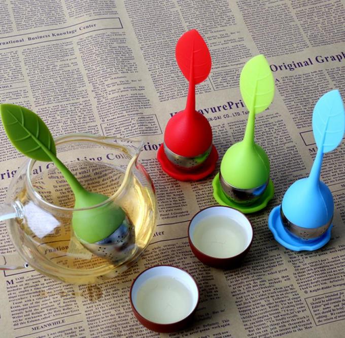 BAP free tea infuser Cute silicone tea infuser leaf shape FDA silicone