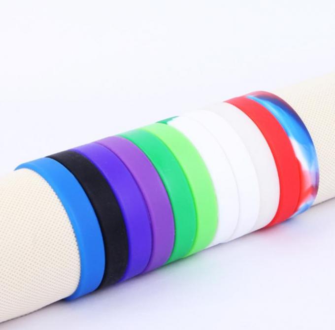 Promotional Silicone Rubber Bracelets , Custom Silicone Bracelets Colorful