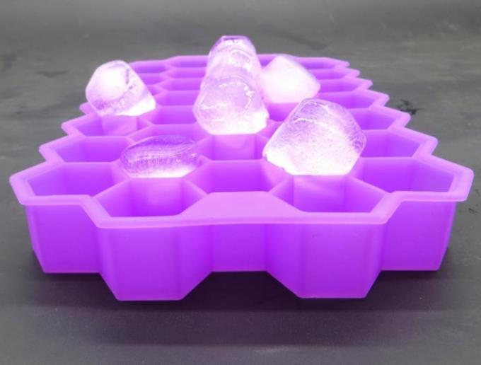 Hexagon Honeycomb Silicone Mini Ice Cube Tray Yellow Green Color