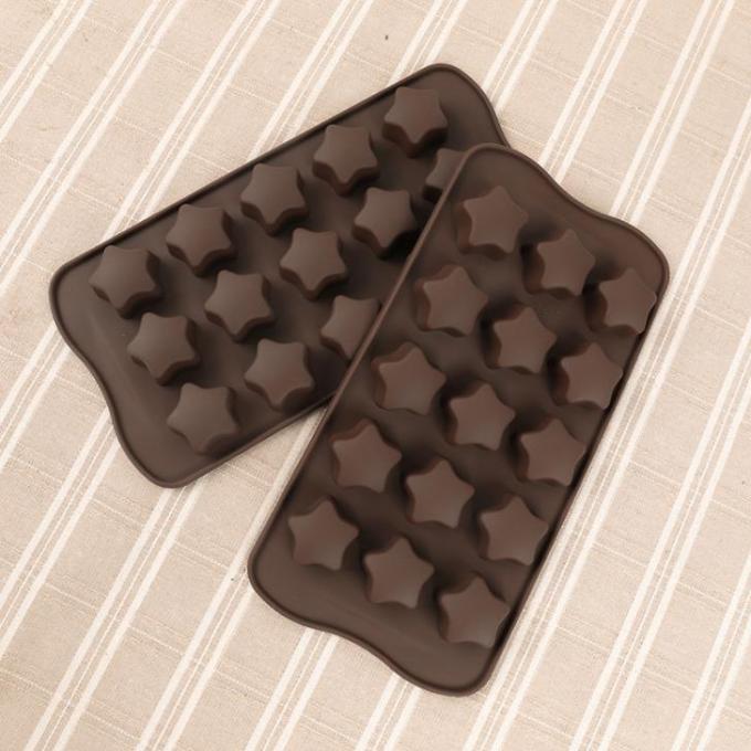 Flexible Star Shaped Silicone Chocolate Molds Space Saving 21*10.7*1.5cm