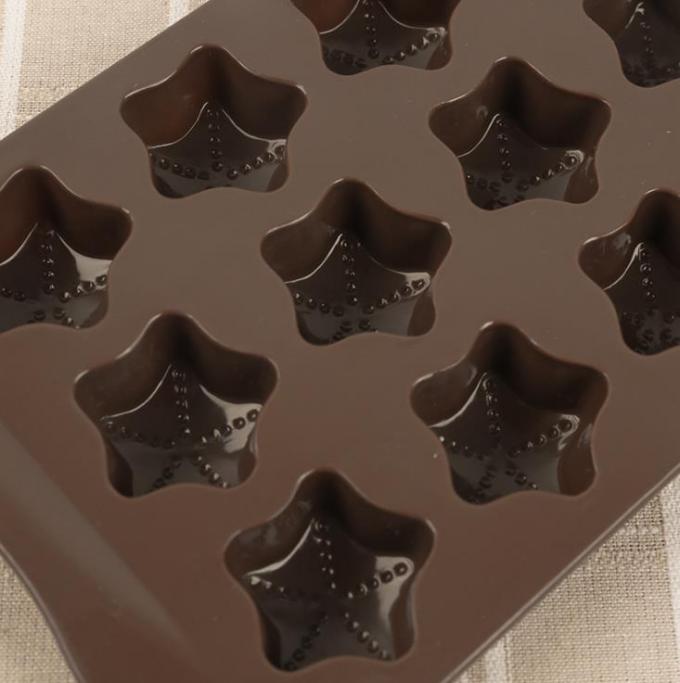 Flexible Star Shaped Silicone Chocolate Molds Space Saving 21*10.7*1.5cm