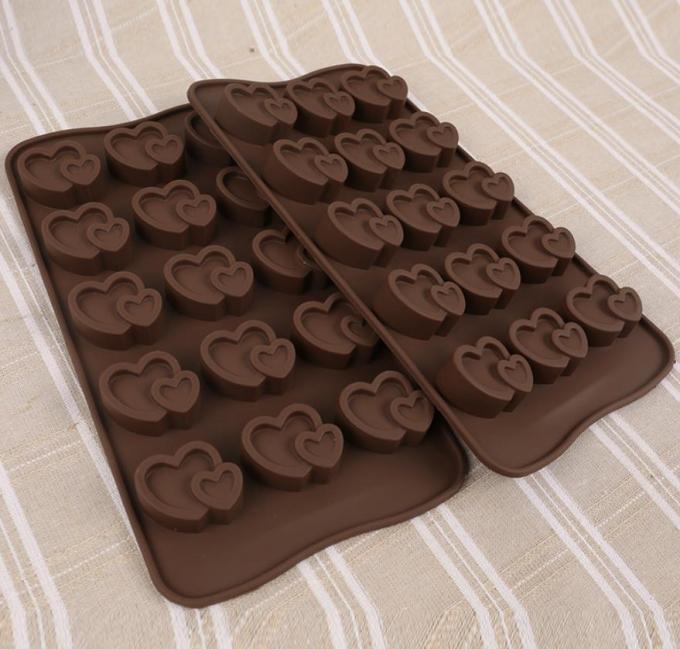 Heart Shaped Cookie Silicone Chocolate Molds Easy Filling Dishwasher Safe