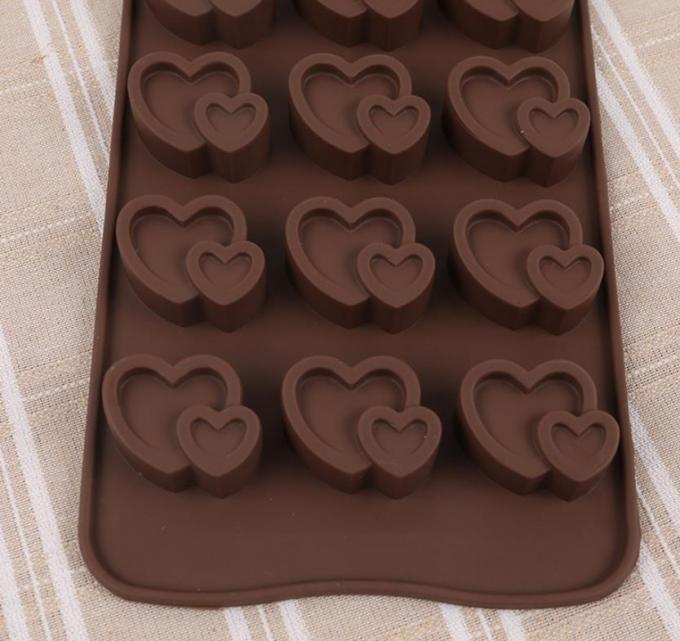 Heart Shaped Cookie Silicone Chocolate Molds Easy Filling Dishwasher Safe