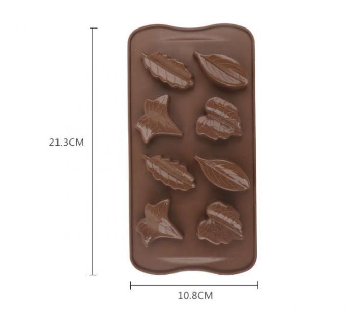 3d Custom Hard Leaf Silicone Candy Molds 8 Cavity Light Weight Easy Cleaning