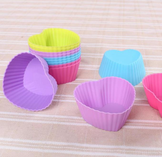 Colorful Muffin Silicone Muffin Cups Tray Anti Bacteria 6.8*5*3cm