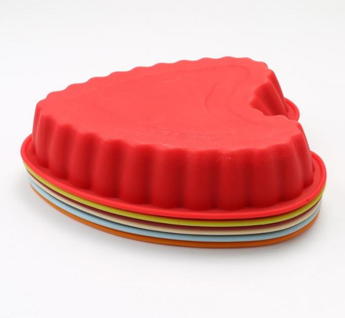 Oven Silicone Cake Molds , Silicone Cooking Molds Flexible Heart Shape