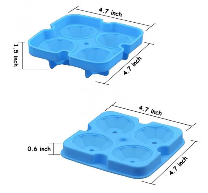 3D Diamond Silicone Ice Cube Molds 12*12*3.8CM For Drinks