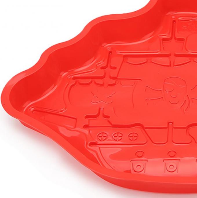 Food Grade Silicone Cake Molds , Silicone Cookie Molds Pirate Boat Shaped