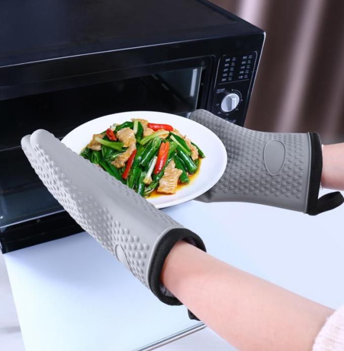 Bakery Silicone Bbq Gloves , Flexible Silicone Rubber Gloves For Grilling