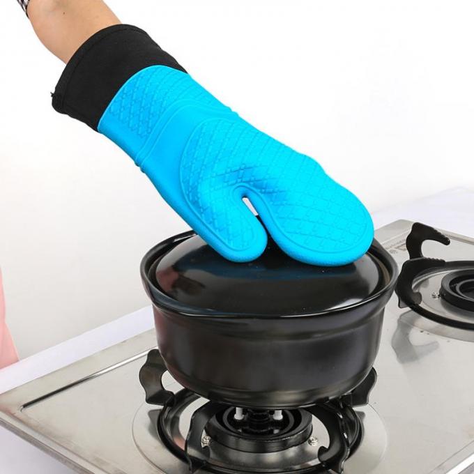 Waterproof Silicone Hand Gloves Cotton Inside Heat Insulation Hand Protection