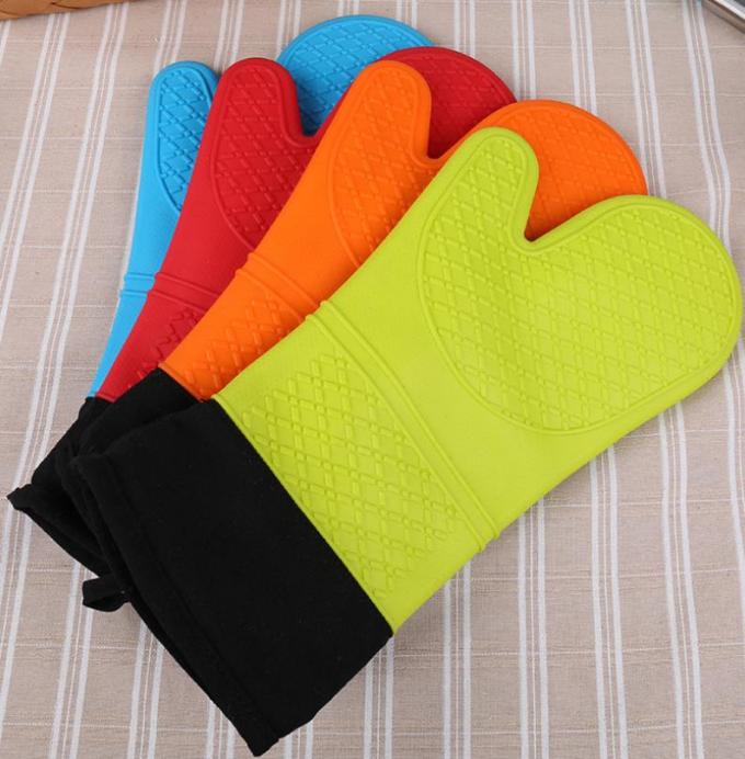 Waterproof Silicone Hand Gloves Cotton Inside Heat Insulation Hand Protection