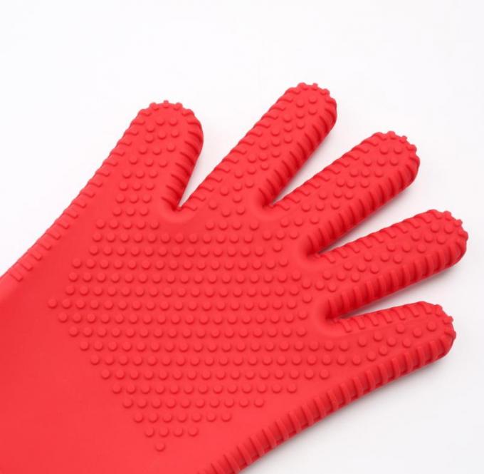 Large Size Silicone Hand Gloves FDA Five Finger Styles Design For Cooking