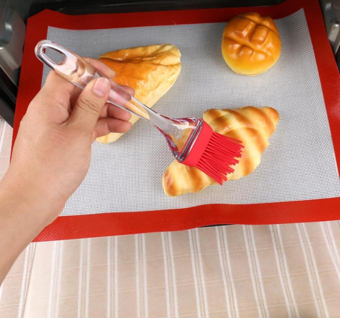 XL size Transparent plastic handle Food Grade Silicone Baking Brush Tool