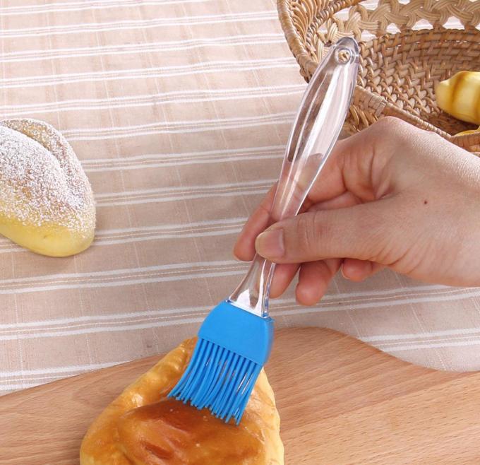 Small size Transparent plastic handle Food Grade Silicone Baking Brush