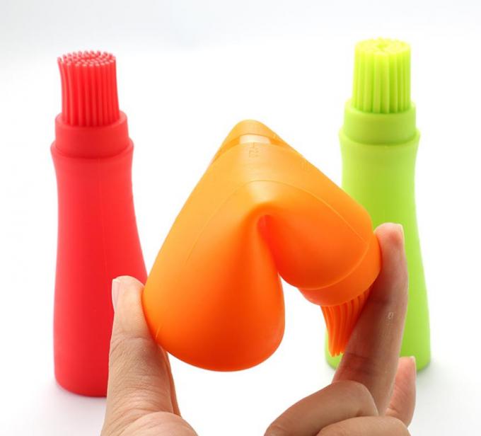 Food Grade Barbeque tools silicone Oil white bottle with colorful brush