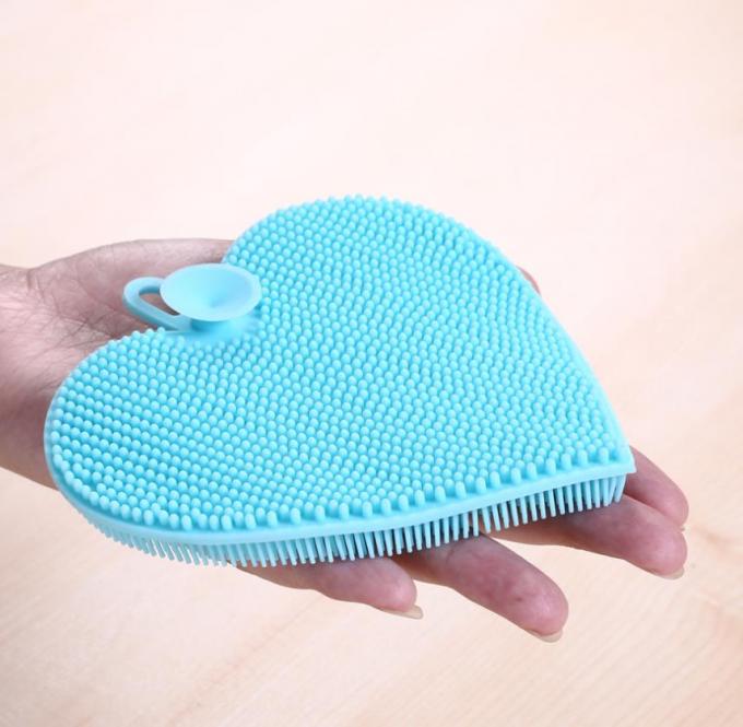 Heart shape Food Grade Silicone Washing Brush  for Cleaning dishes and fruit