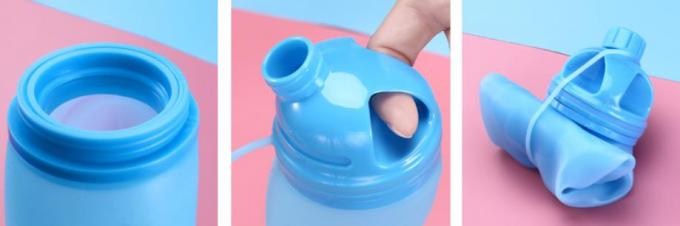 BPA Free Food Grade Outdoor sports Silicone Folding water bottles 500ML