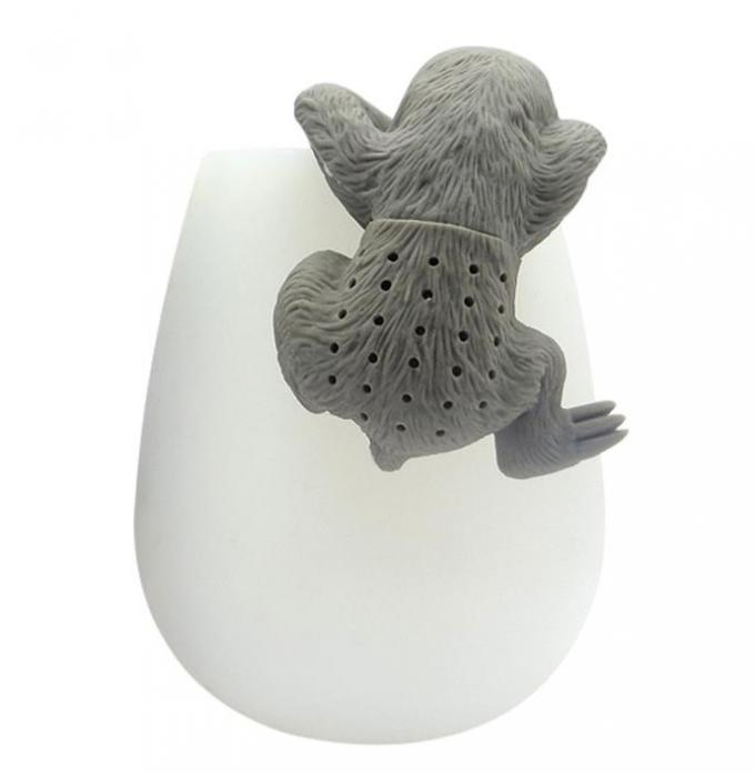 Animal sloth shaped Grey Color   Food Grade Silicone Tea infuser BPA Free