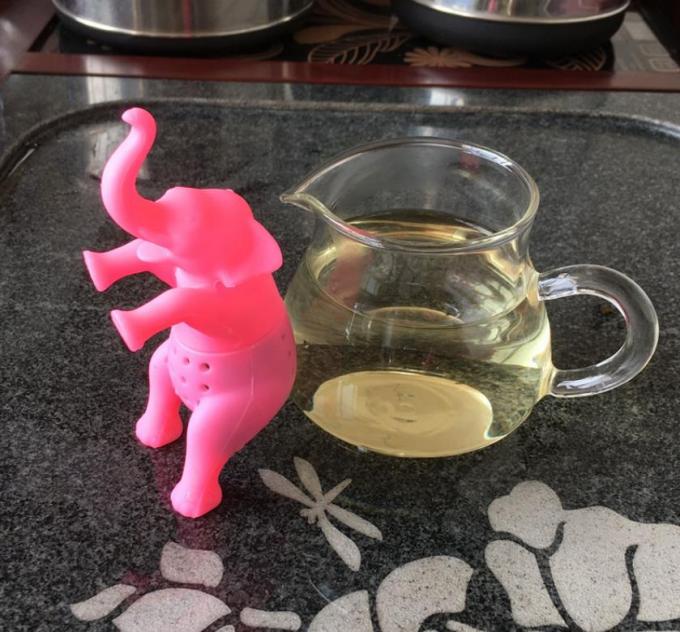 Pink Elephant Animal shaped Food Grade Silicone Tea strainers BPA Free