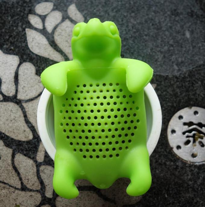 Green Color Animal shaped Tortoise Food Grade Silicone Tea strainers