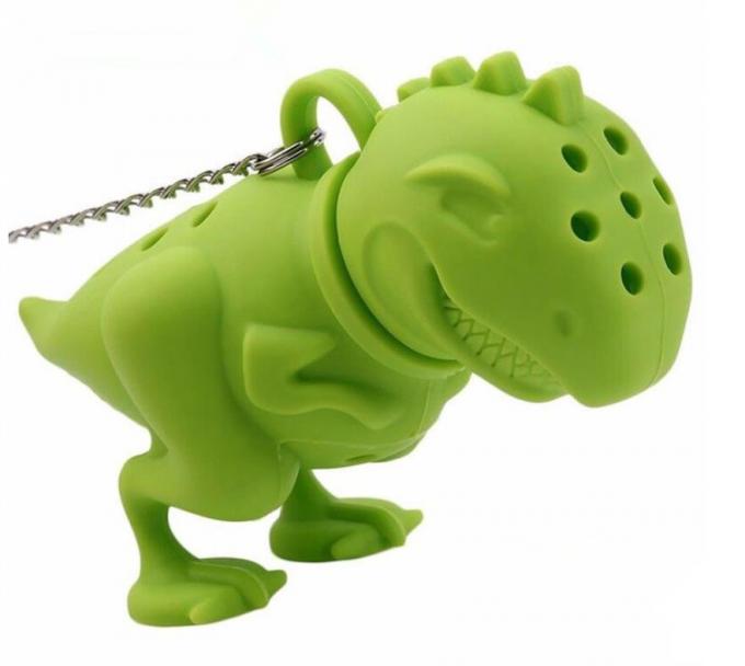 Dinosaur shaped Design BPA Free FDA silicone tea bag with box package