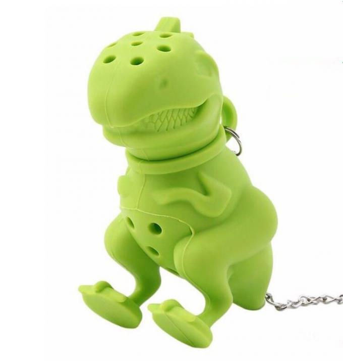 Dinosaur shaped Design BPA Free FDA silicone tea bag with box package