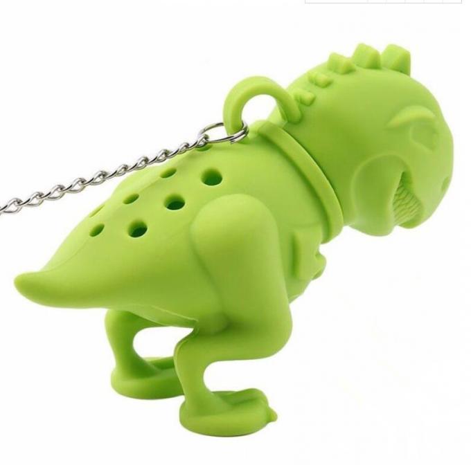 Dinosaur shaped Design BPA Free FDA silicone tea bag with box package