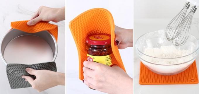 Small Honeycomb Silicone Kitchen Tools Plated  18.2*18.2*0.6cm For Baby