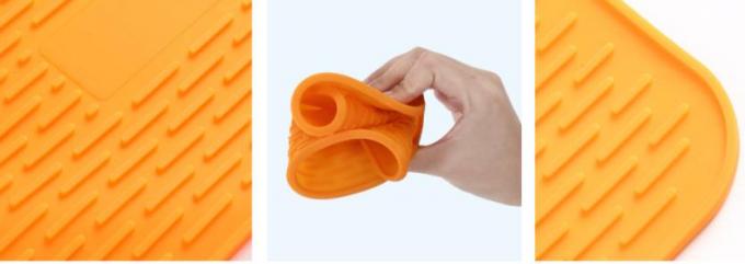 Rectangle Silicone Kitchen Tools , Silicone Baby Food Mat Heat Insulation