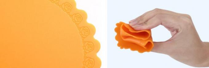 Non Stick Silicone Cooking Products Medium Size Cup Mat  Rose Flower Style