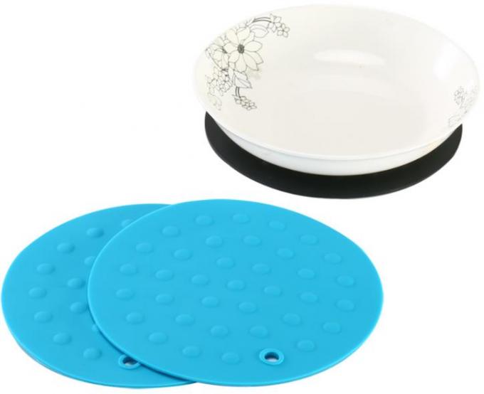 Round Rubber Cooking Utensils , Silicone Baking Mat  Embossed Dots Style