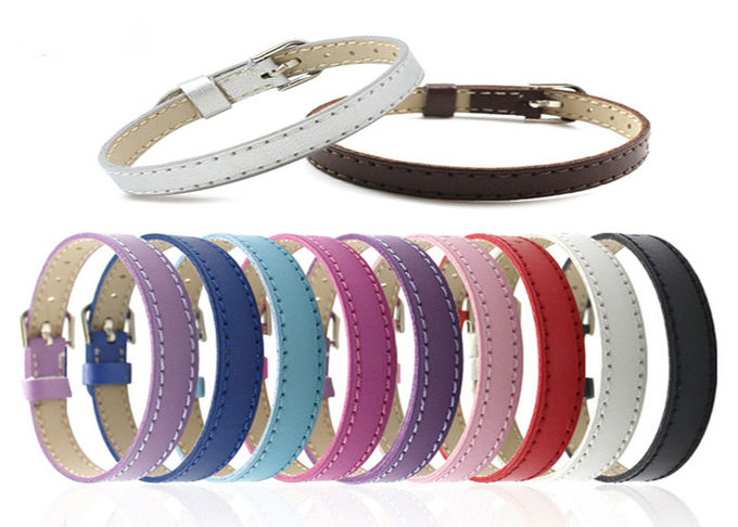 DIY Personalized Pu Leather Bracelets Wristband A - Z Slide Letters Charm