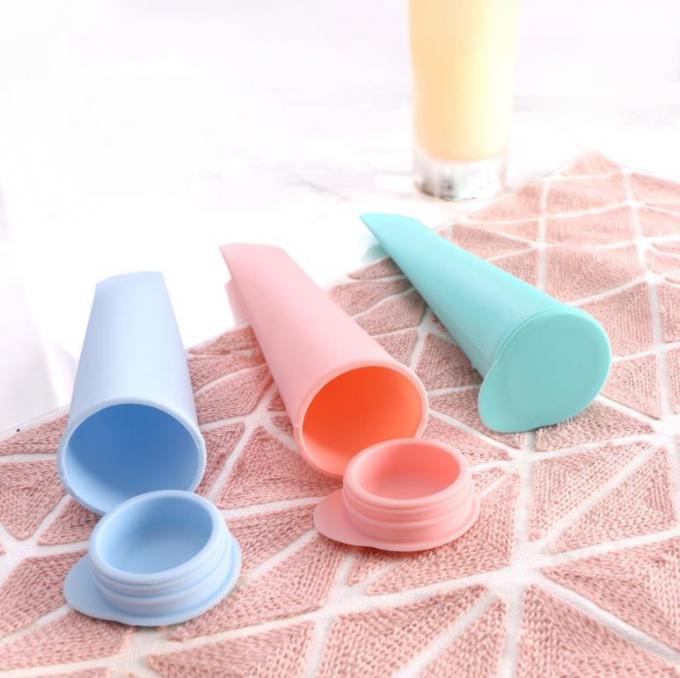Nordic Colour DIY Ice Cream Silicone Popsicle Molds Commercial Food Grade With Lid